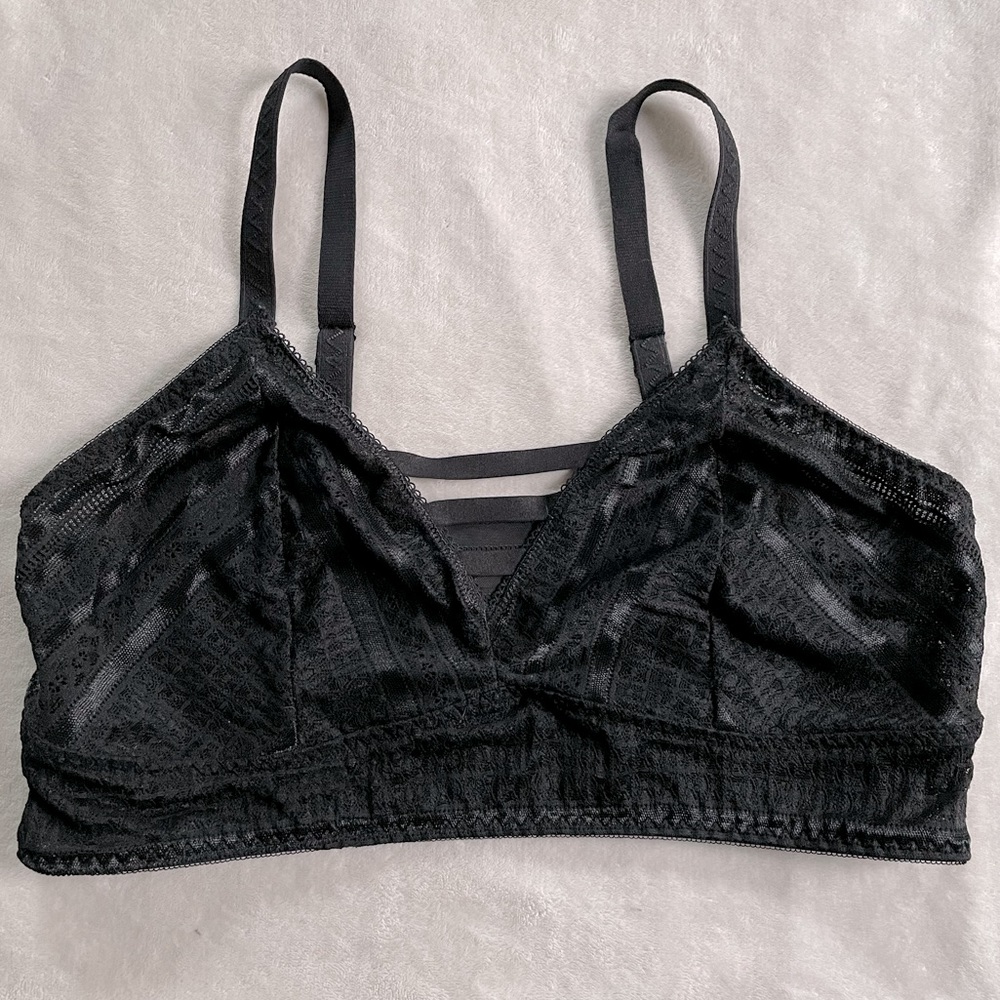 TORRID black sheer strappy bralette - plus size 1